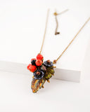 Vintage inspired Orange floral necklace