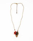 Vintage inspired Orange floral necklace