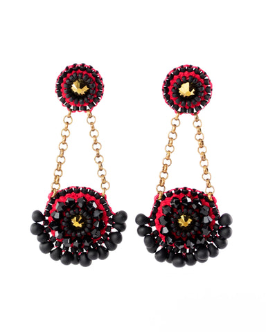 black red gold earrings