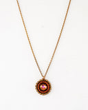 Burnt orange swarovski delicate necklace