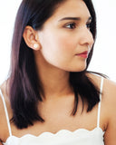 Cream off-white dainty stud earrings | tiny ivory earrings