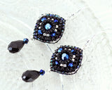 Black, blue dangle earrings - Exquistry - 2