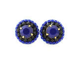 Black blue stud earrings - Exquistry - 2