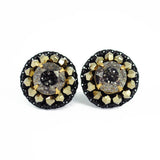 Black earrings | Gold earrings | Swarovski stud earrings