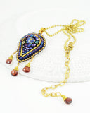 Blue maroon pendant necklace - Exquistry - 4