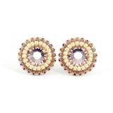 Blush and ivory stud earrings - Exquistry - 1