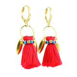 Red gold tassel earrings | tribal earrings | bohemian earrings