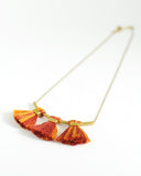 Tassel necklace | Rust orange yellow brass necklace