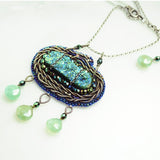 Druzy quartz statement necklace | Silver statement pendant | Cloud necklace
