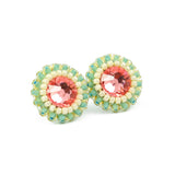 Pink mint stud earrings - Exquistry - 2