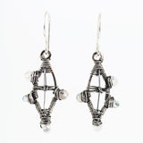 Silver and crystal minimalist dangle earrings
