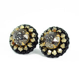 Sparkly black stud earrings, handmade in seattle