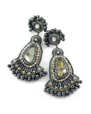 Gray statement dangle earrings - Exquistry - 3