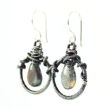 Labradorite earrings | unique gray earrings | silver earrings