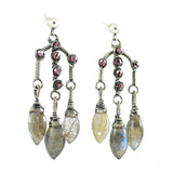 Silver, gray and maroon dangle earrings - amisha rathod - 2