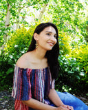 Silver long shoulder duster earrings