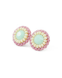Mint pink stud earrings - Exquistry - 2