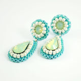 Turquoise, ivory mint earrings
