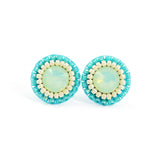 Mint, turquoise, ivory stud earrings - Exquistry - 2
