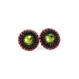 Olive, black, red stud earrings - Exquistry - 1