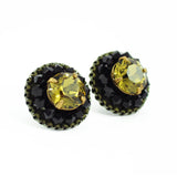 Olive earrings | Black fall earrings | Stud earrings