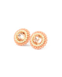 Peach coral stud earrings - Exquistry - 2