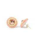Peach coral stud earrings - Exquistry - 3