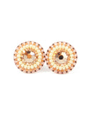 Peach ivory stud earrings - Exquistry - 1