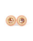 Peach coral stud earrings - Exquistry - 1