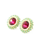 Ruby pink mint stud earrings - Exquistry - 2
