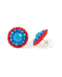Turquoise and red stud earrings - amisha rathod - 3
