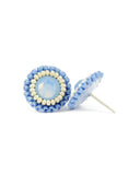 Dusty blue ivory tiny stud earrings - Exquistry - 4