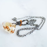 Swarovski topaz and silver pendant necklace