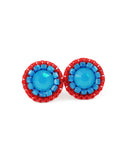 Turquoise and red stud earrings - amisha rathod - 1