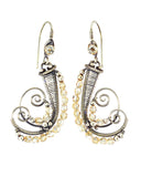 Silver dangle earrings with champagne crystals - Exquistry