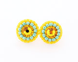Yellow turquoise stud earrings - Exquistry - 2