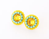 Yellow turquoise stud earrings - Exquistry - 1